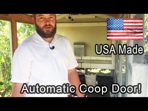 Read more about the article Automatic Chicken Coop Door Made in USA – Ador Coop Door install and programming a delayed opening