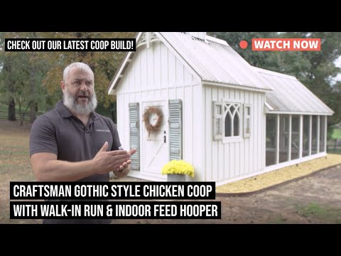 Read more about the article Craftsman Gothic-Style Chicken Coop with Walk-in Run and Indoor Feed Hopper